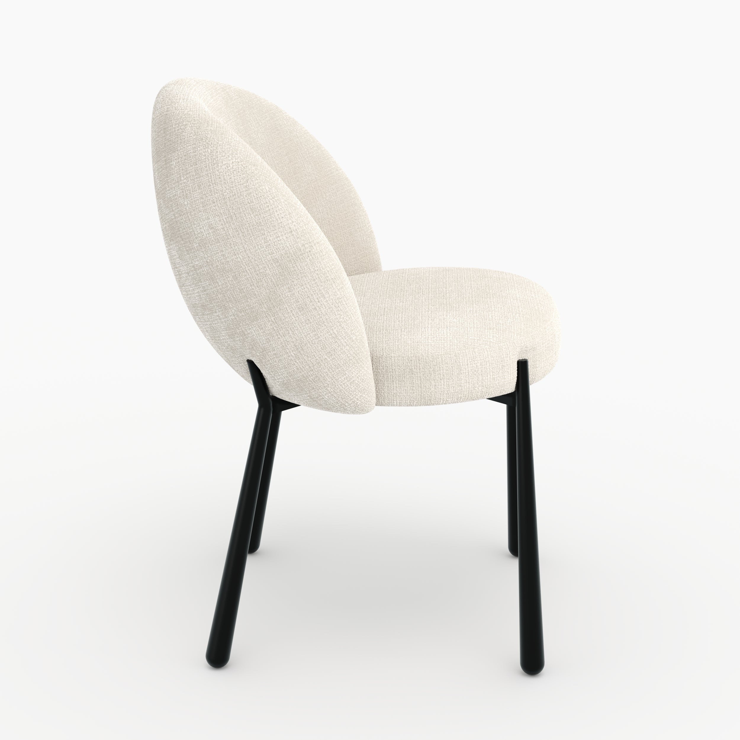 Lot 2 chaises écru Pulpy velours chenille métal noir
