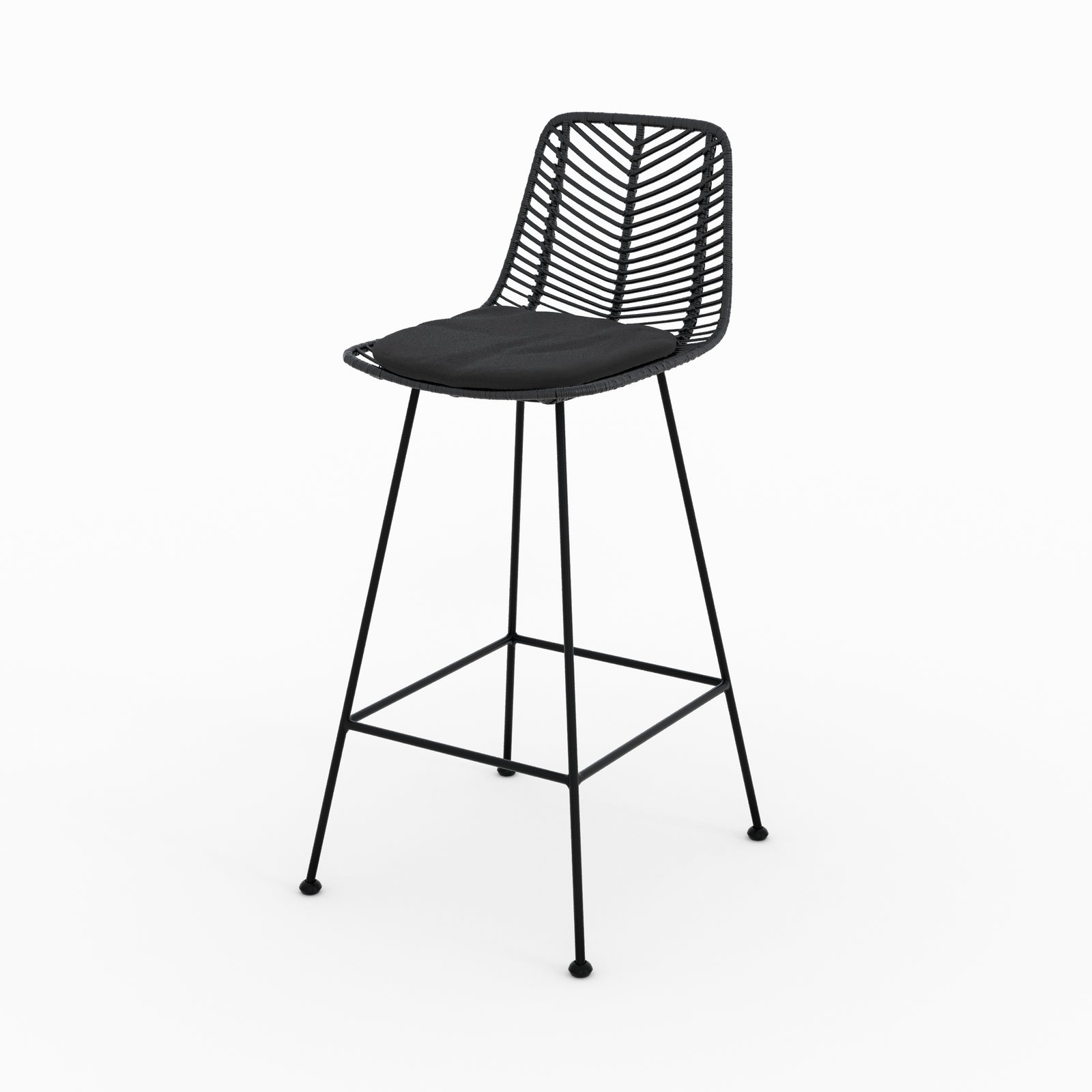 Lot 2 chaises hautes tamara rotin noir 66cm