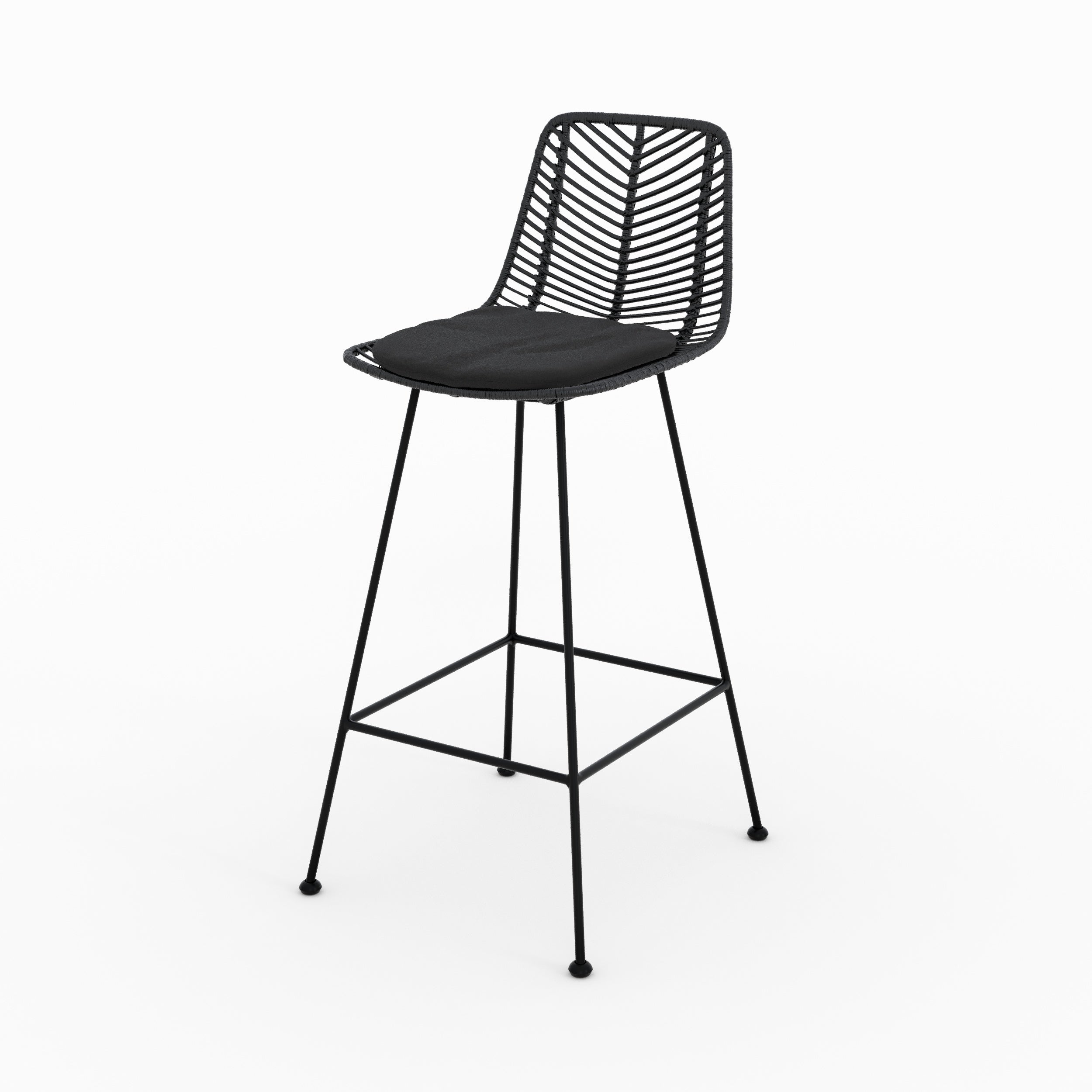 Lot 2 chaises hautes tamara rotin noir 66cm