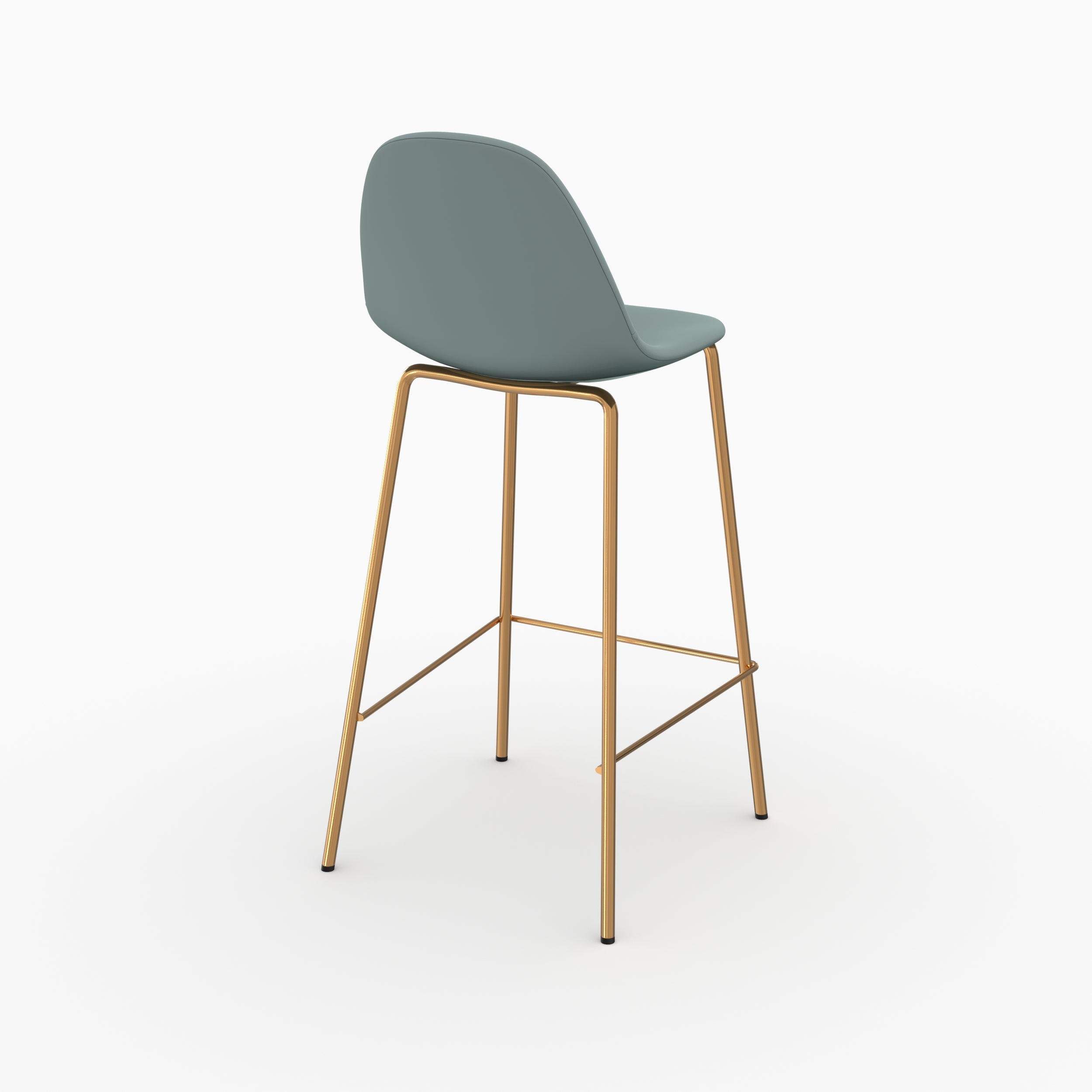 Lot 2 chaises Henrik ilot central 65cm cuir synthétique verte