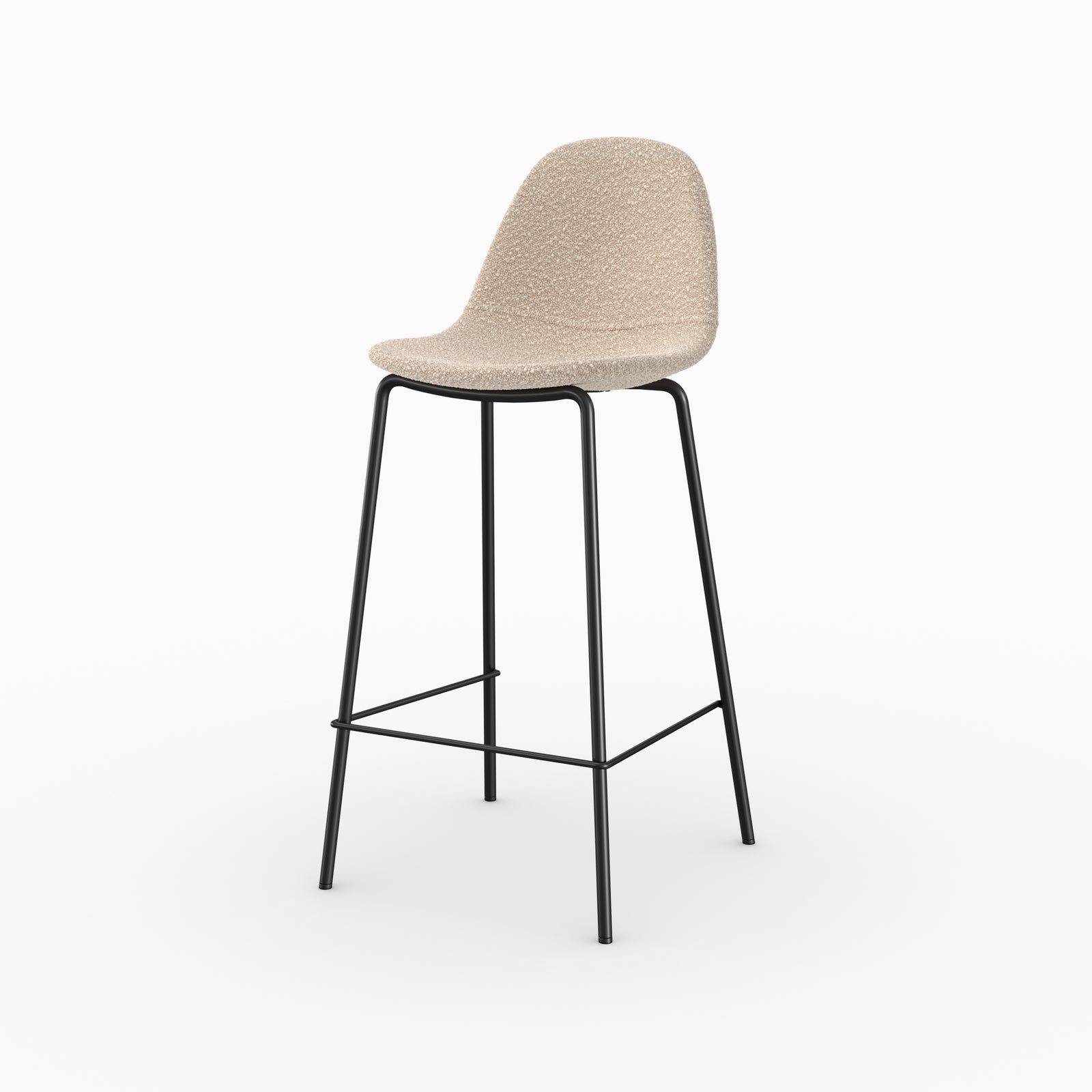 Lot 2 chaises Henrik ilot central bouclette beige 65 5cm