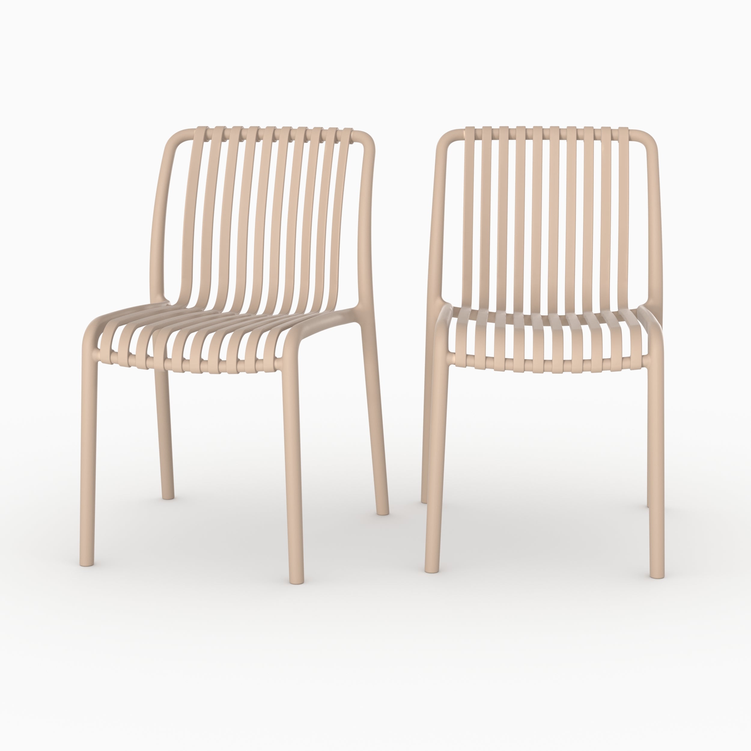 Lot 2 chaises jardin Duli beige plastique duo