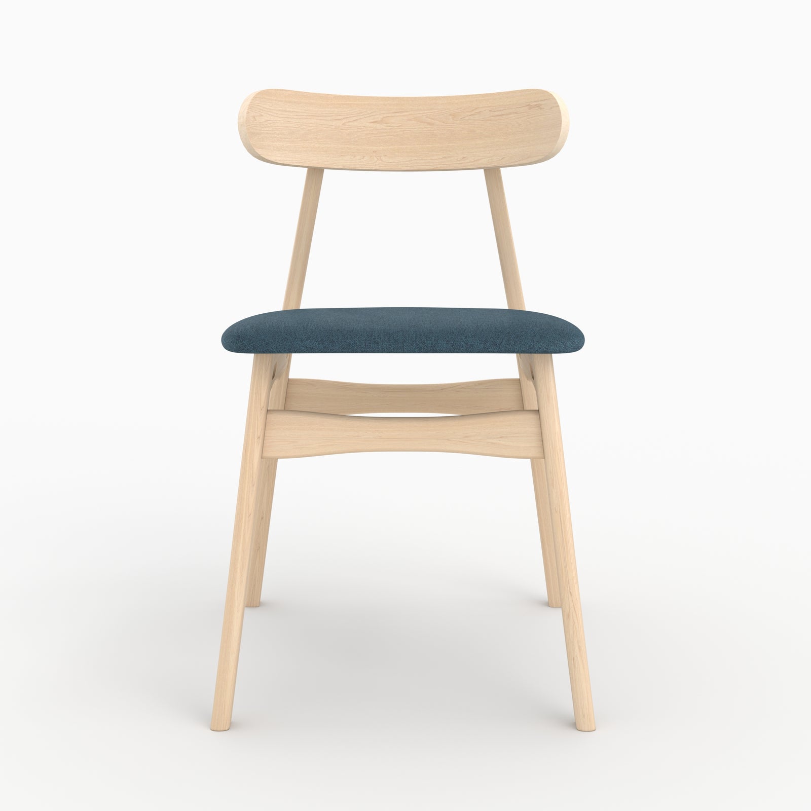 set di 2 sedie Josette in legno chiaro e tessuto blu