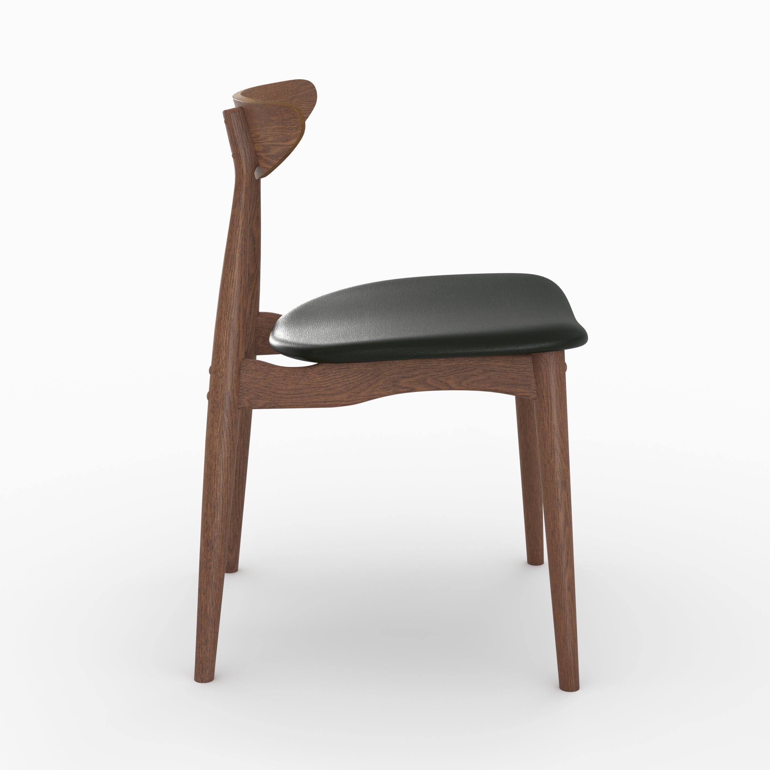 set di 2 sedie josette in pelle sintetica nera e legno di hevea
