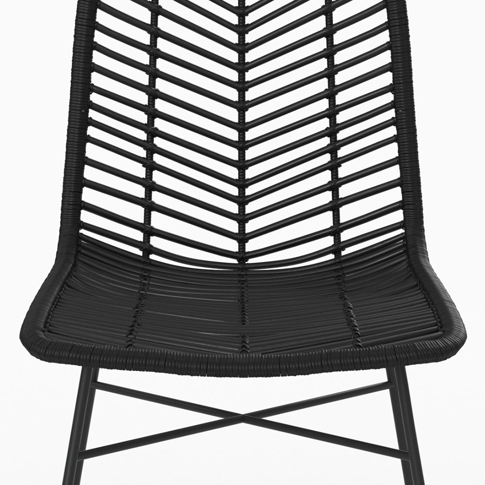 lot 2 sedie nere in rattan tamara
