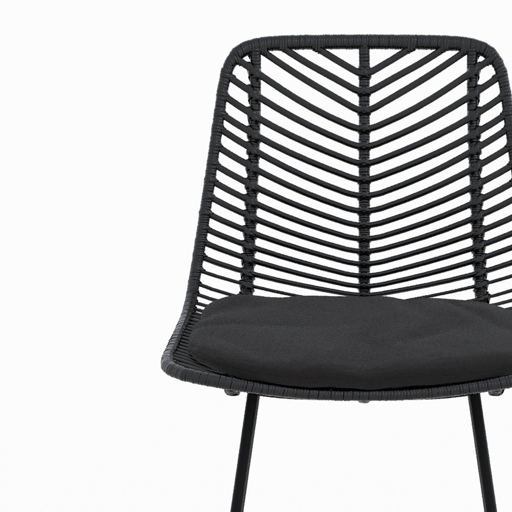 Lot 2 chaises tamara noires ilot central 66cm
