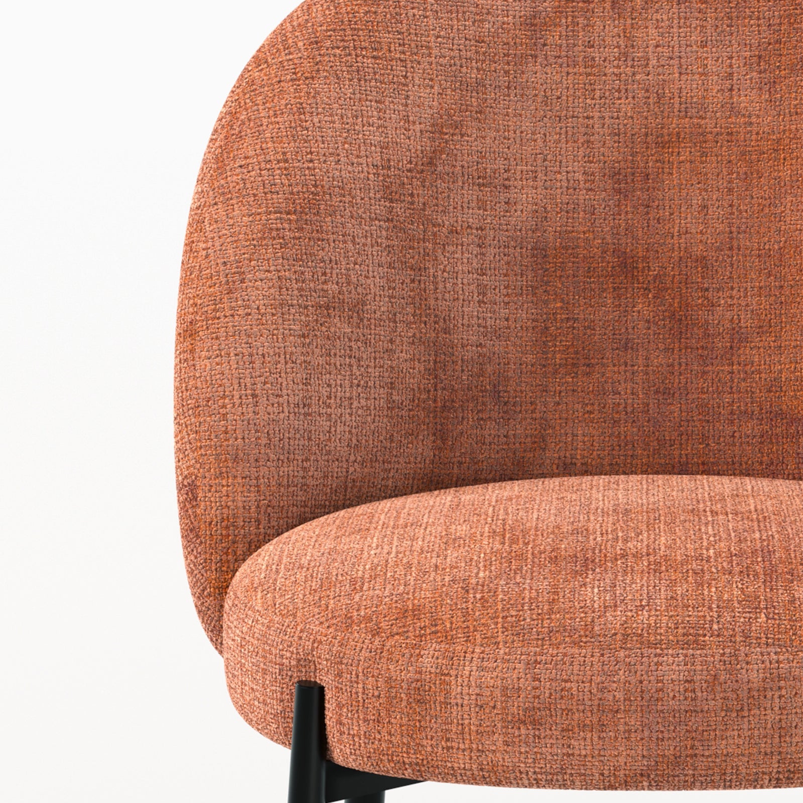 Lot 2 chaises terracotta Pulpy velours chenille métal noir