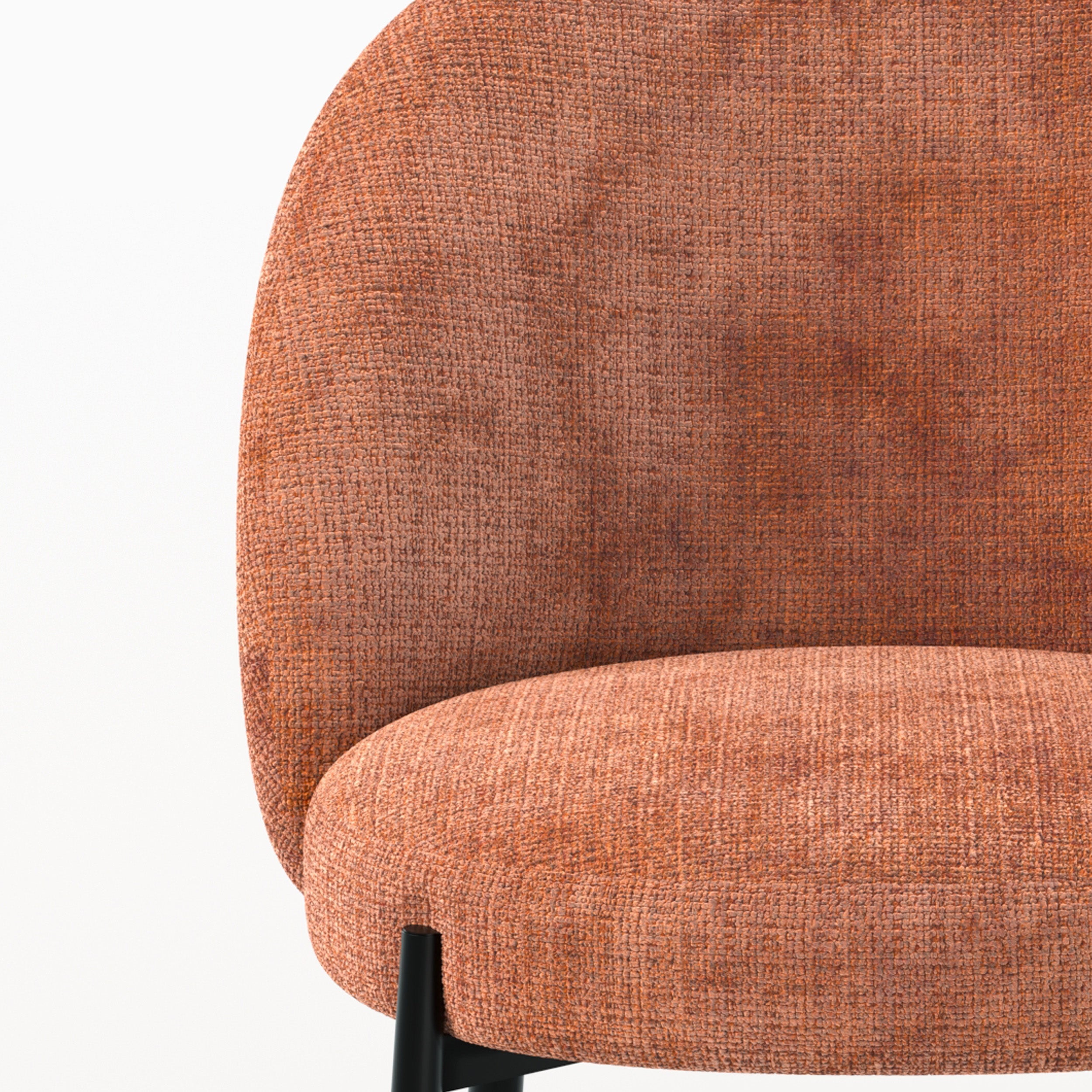 Lot 2 chaises terracotta Pulpy velours chenille métal noir