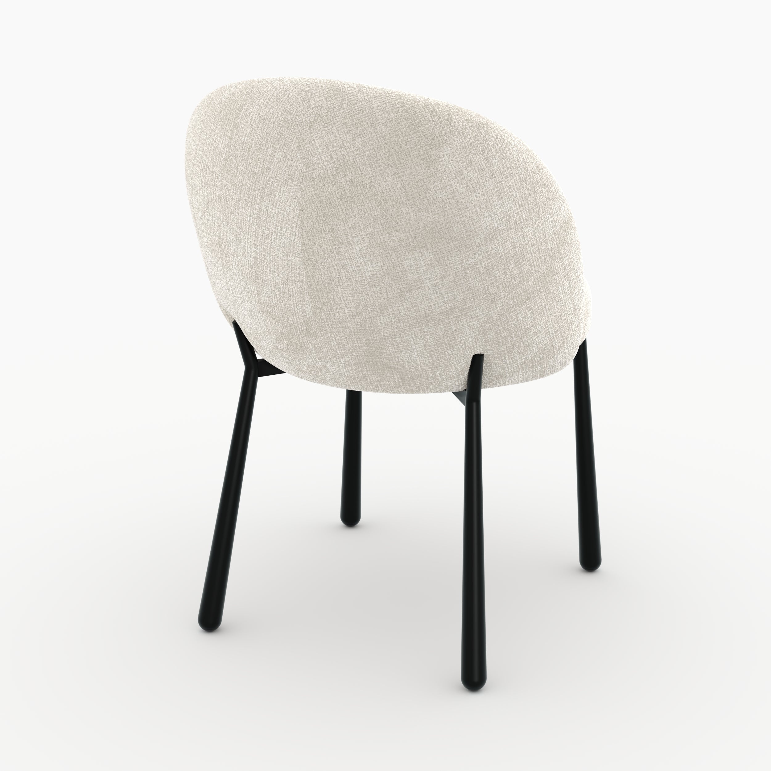 Lot 2 chaises velours chenille écru métal noir Pulpy