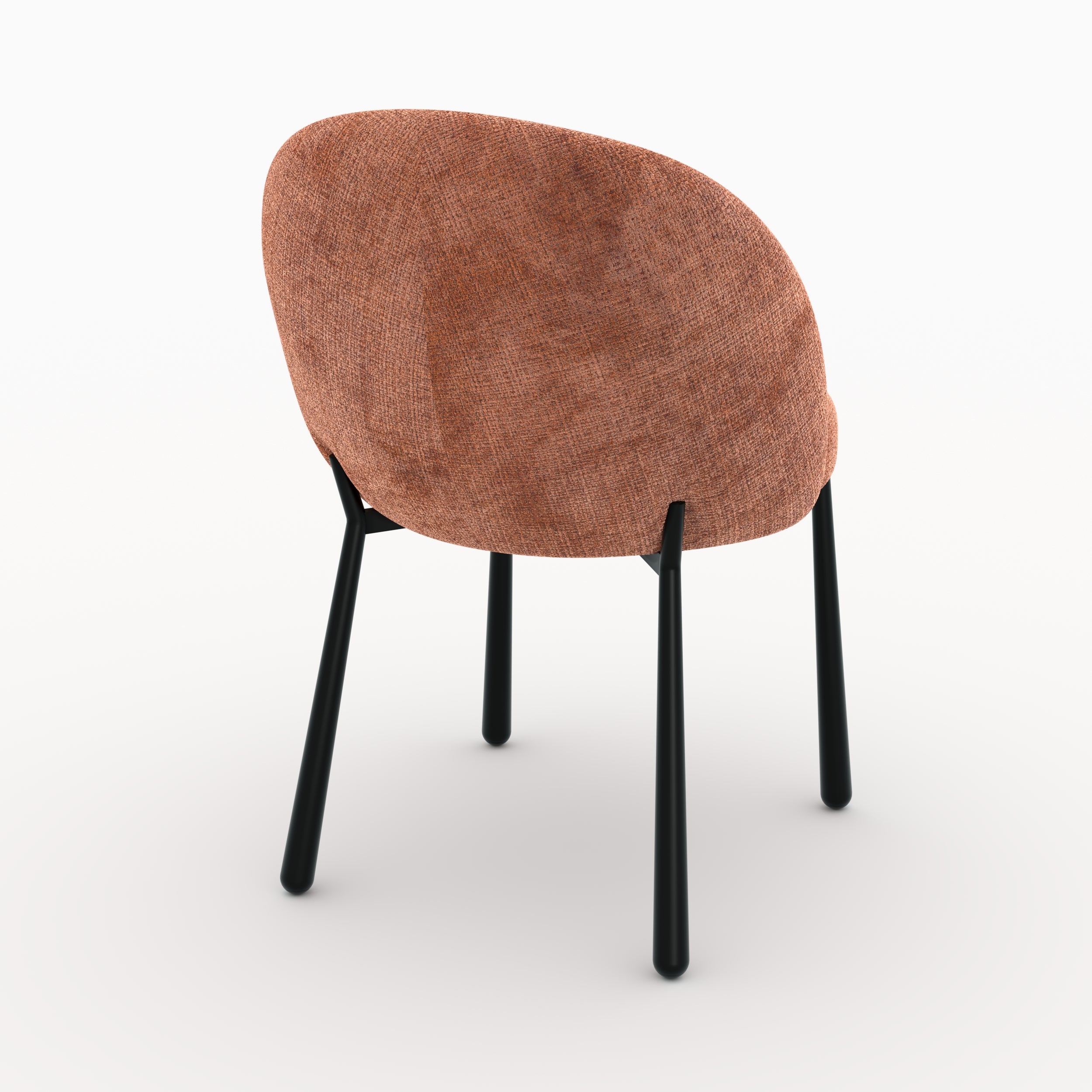 Lot 2 chaises velours chenille terracotta métal noir Pulpy