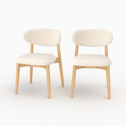 Lot de 2 chaises Yuna en tissu beige et bois clair - Maison Pavane