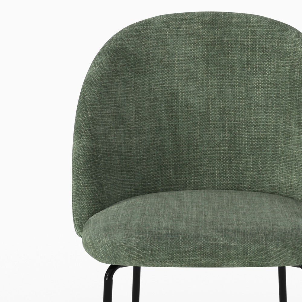 Lot 2 Karl chaises vert sapin tissu texture