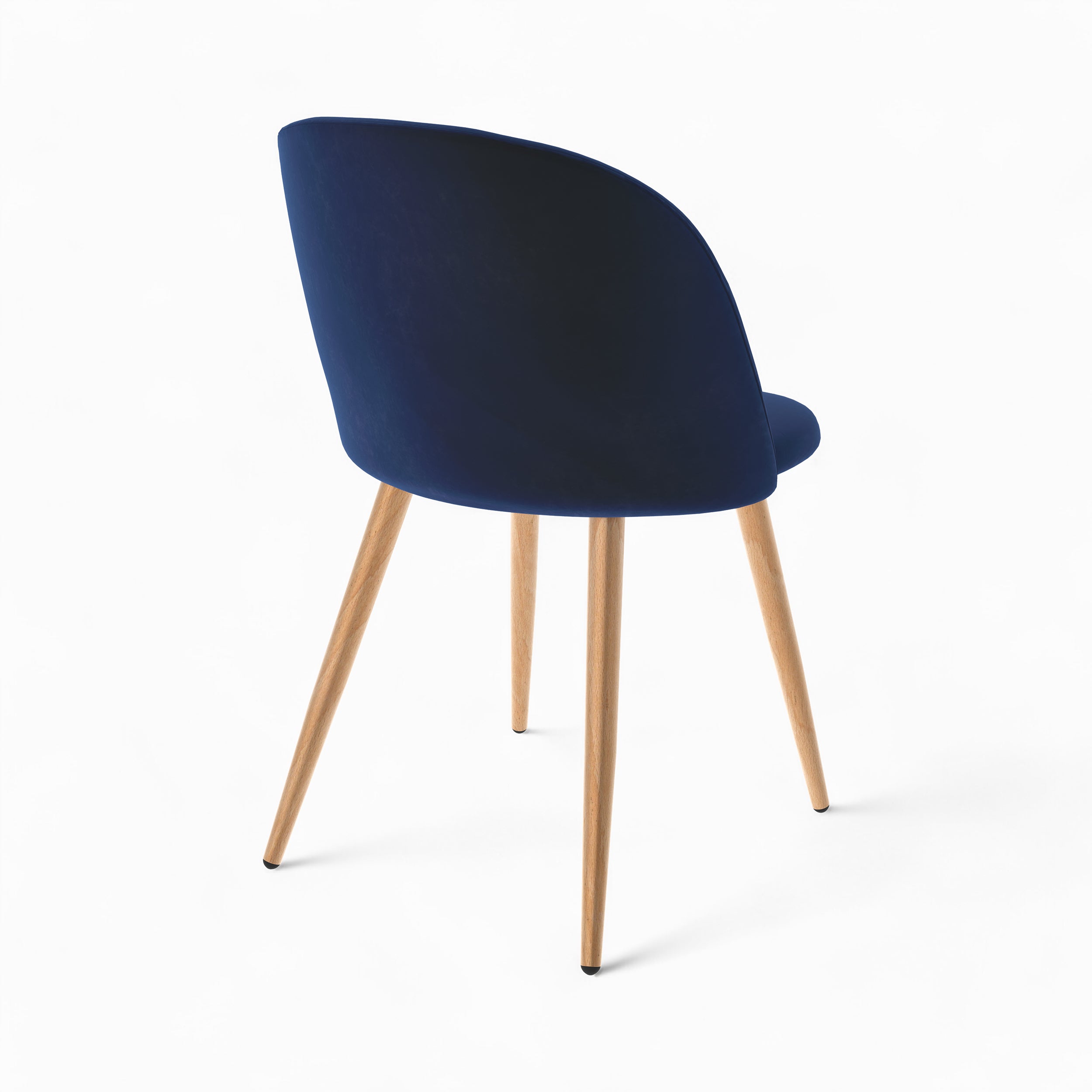 lotto di 4 sedie cozy in velluto blu scuro e blu