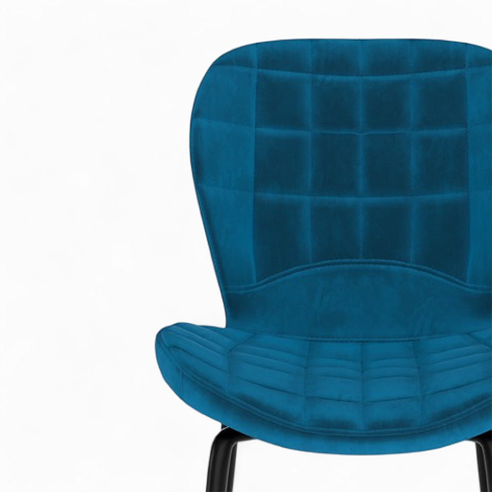 Set da 4 sedie da bar mazzia in velluto giallo e blu 75 cm