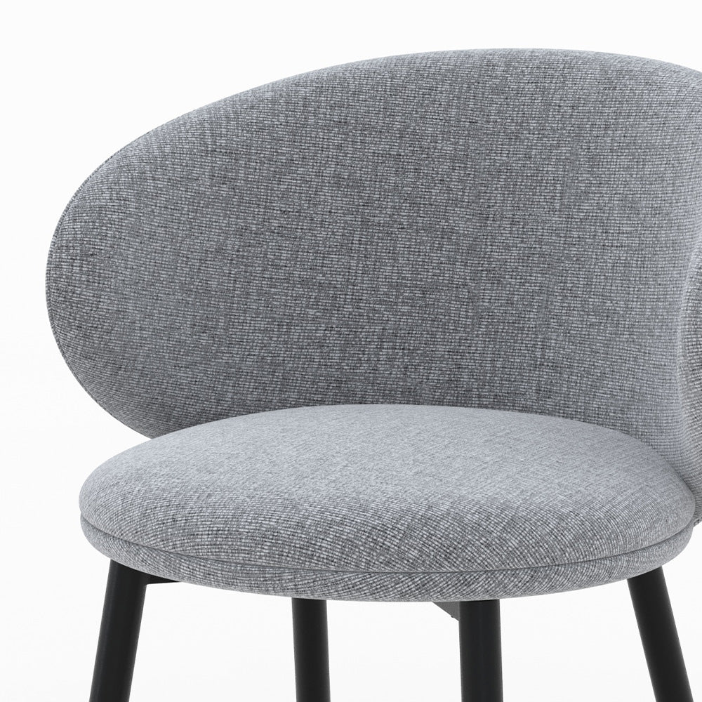 set di 2 sedie cecilia in tessuto grigio scuro con gambe nere