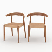 lot de 2 chaises alia bois de teck cordage type loom