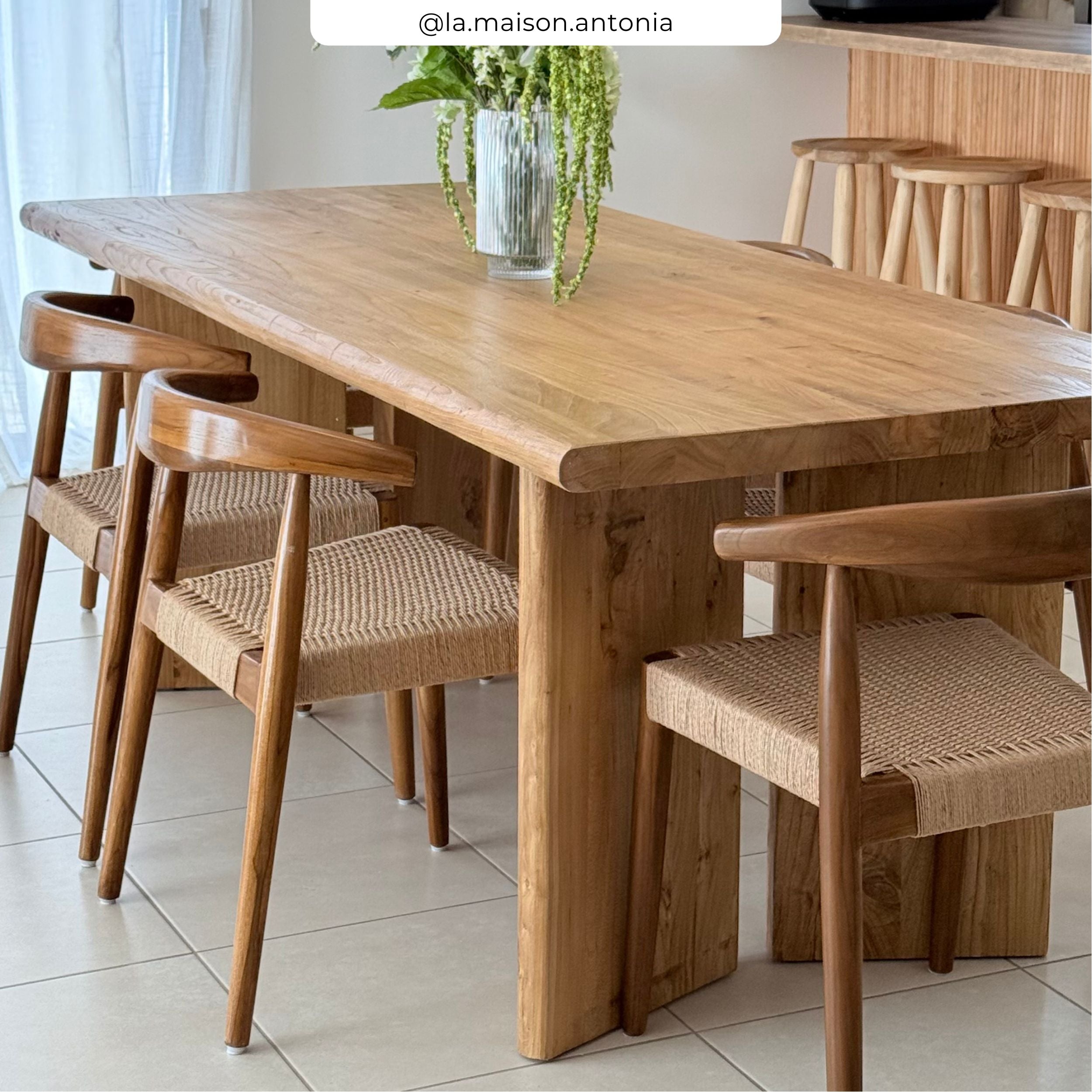 lot de 2 chaises bois corde alia