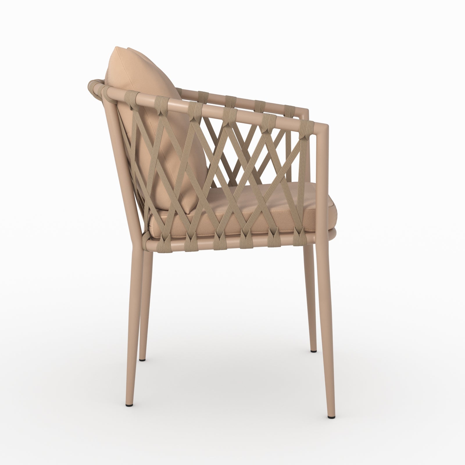 Lot de 2 chaises de jardin dulcy en métal et tissu taupe zoom produit