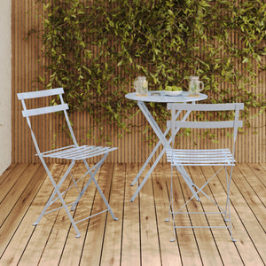Lot de 2 chaises de jardin emtal bleu Kayla