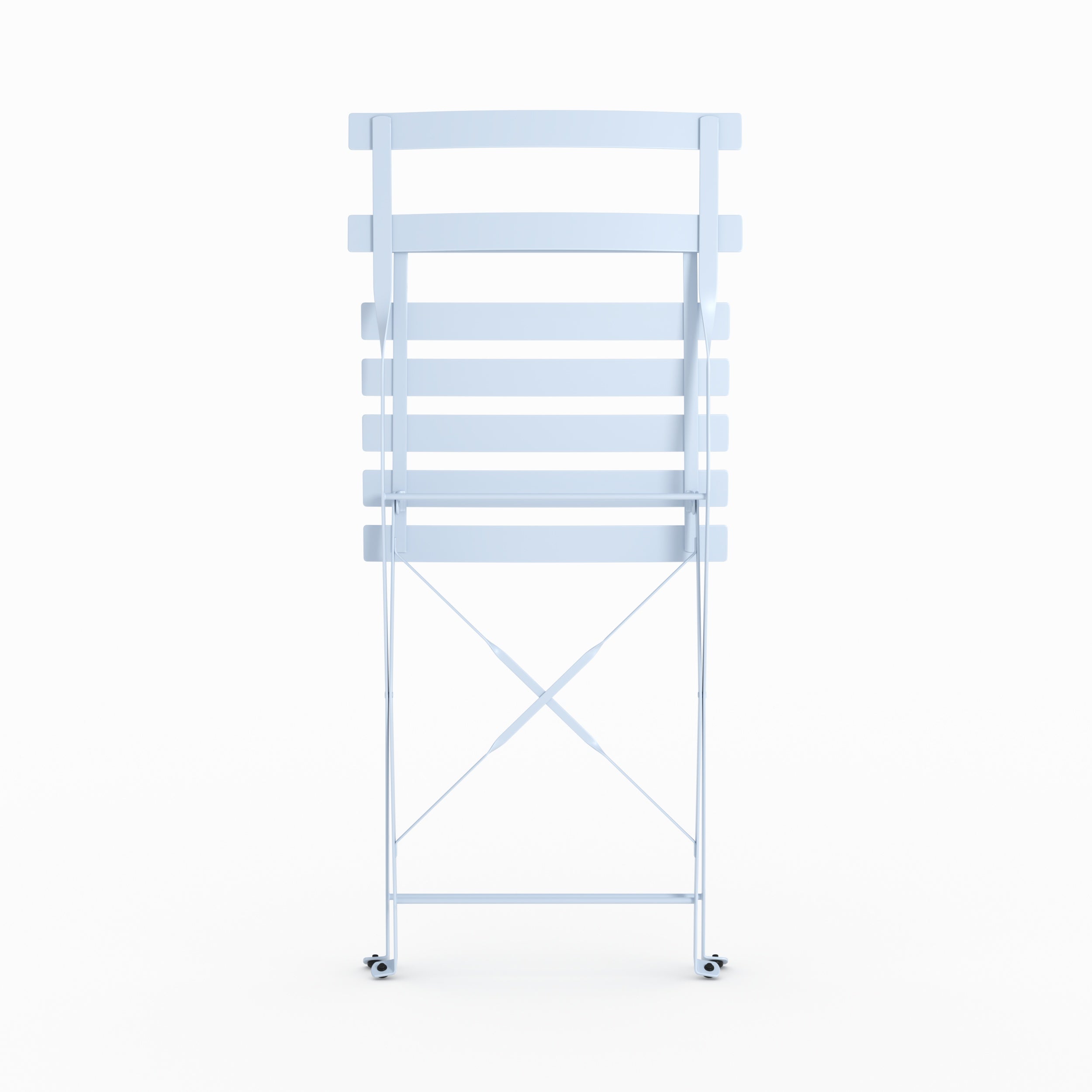 Lot de 2 chaises de jardin Kayla en métal bleu pastel pliantes zoom produit