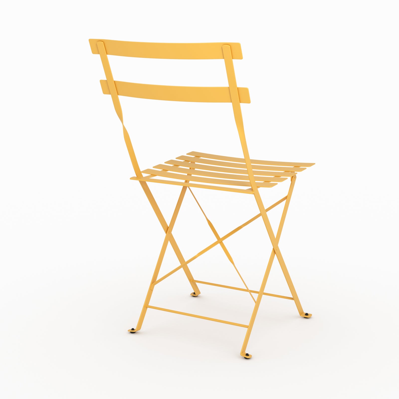Lot de 2 chaises de jardin Kayla en métal jaune beurre pliantes intérieur