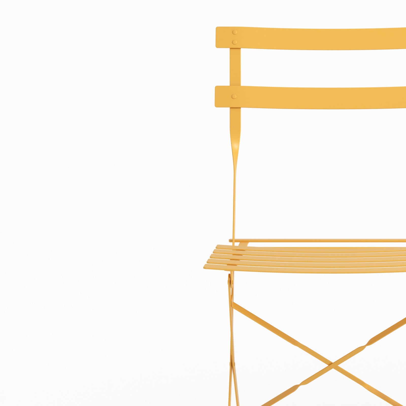 Lot de 2 chaises de jardin Kayla en métal jaune beurre pliantes