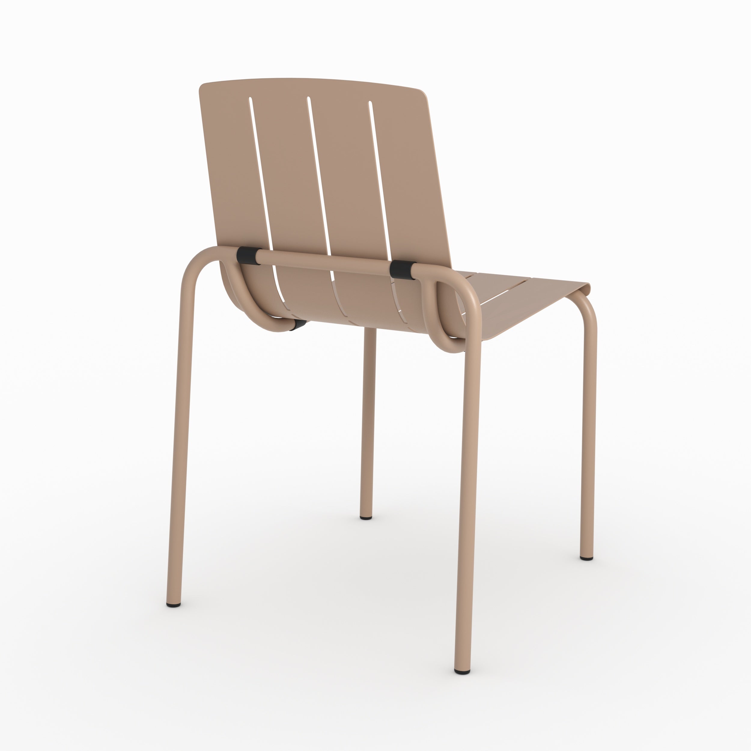 Lot de 2 chaises de jardin suna en métal taupe