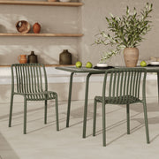 Lot de 2 chaises de jardin verte plastique