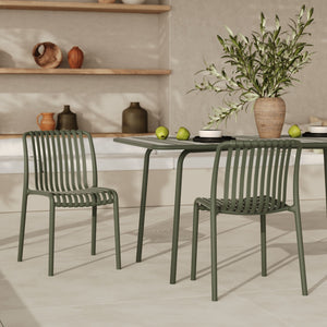 Lot de 2 chaises de jardin verte plastique