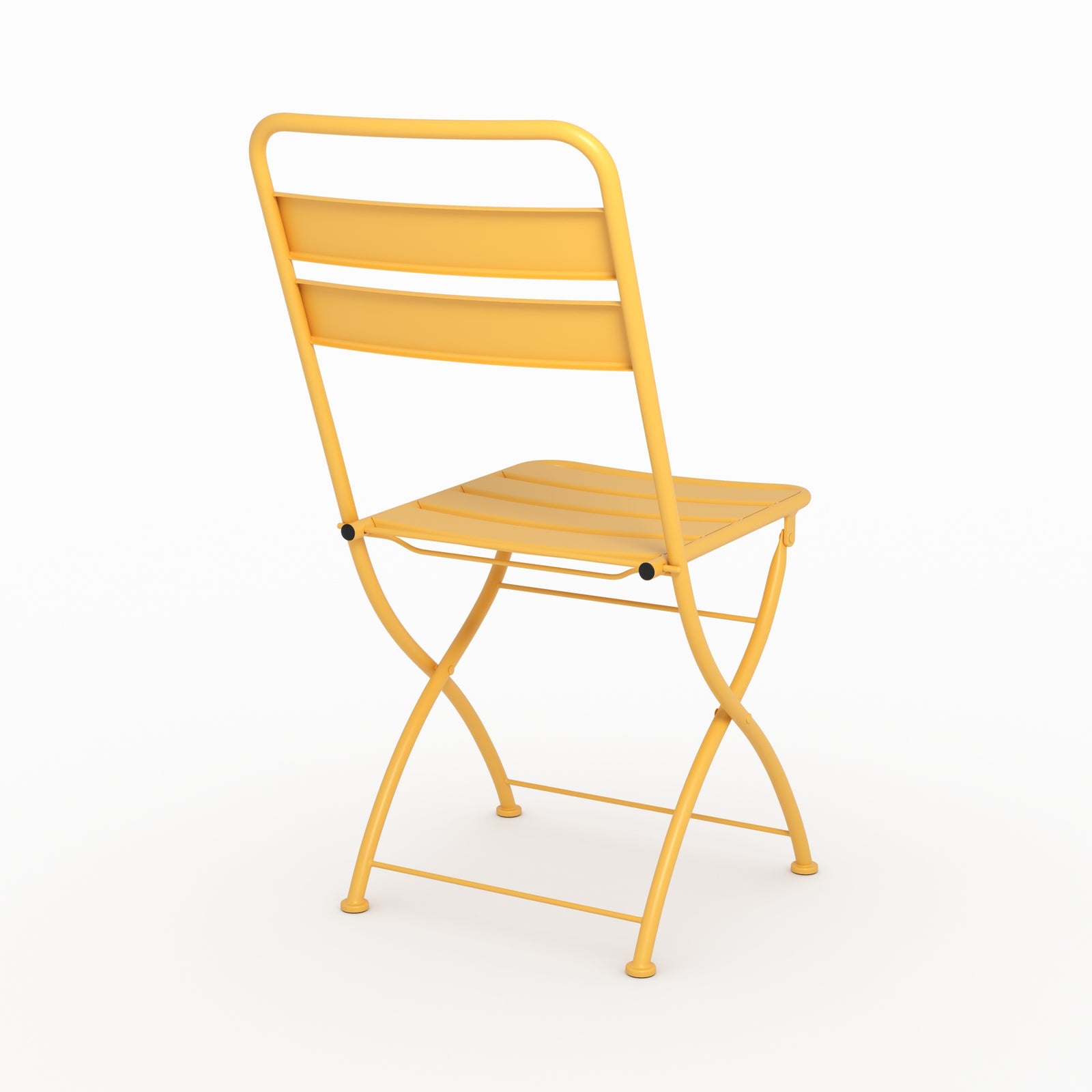 Lot de 2 chaises de jardin Yumi en métal jaune beurre pliantes zoom produit