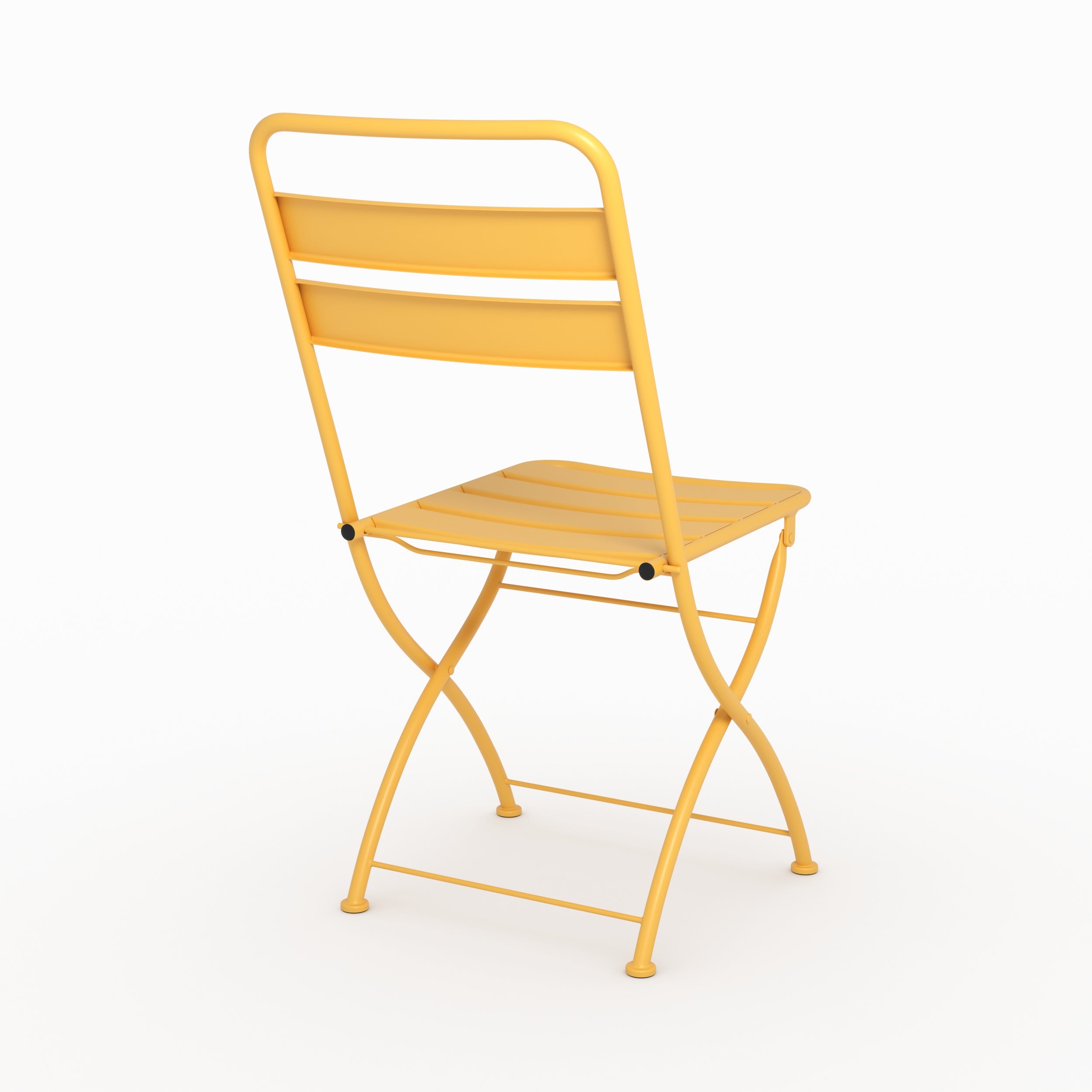 Lot de 2 chaises de jardin Yumi en métal jaune beurre pliantes zoom produit