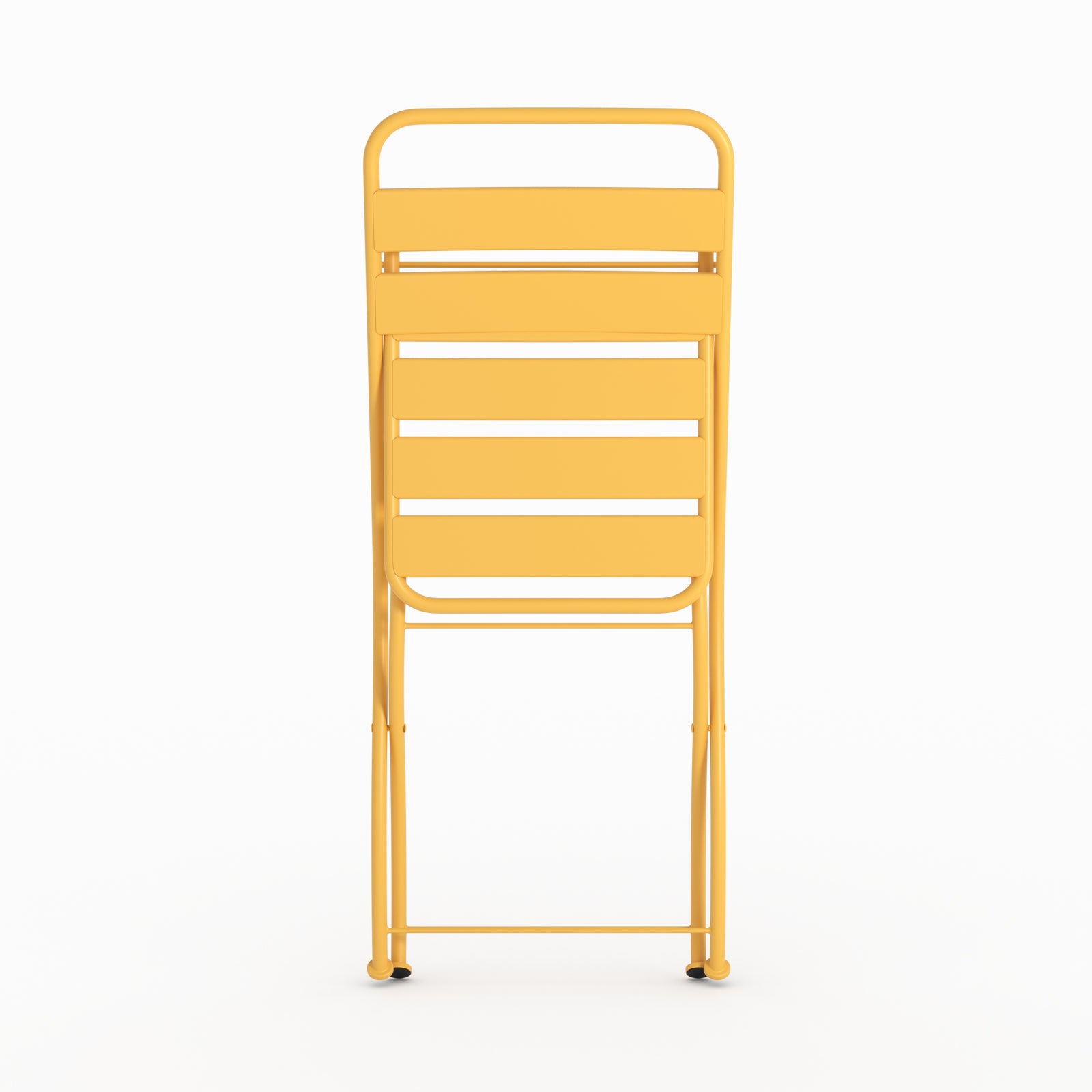 Lot de 2 chaises de jardin Yumi en métal jaune beurre pliantes