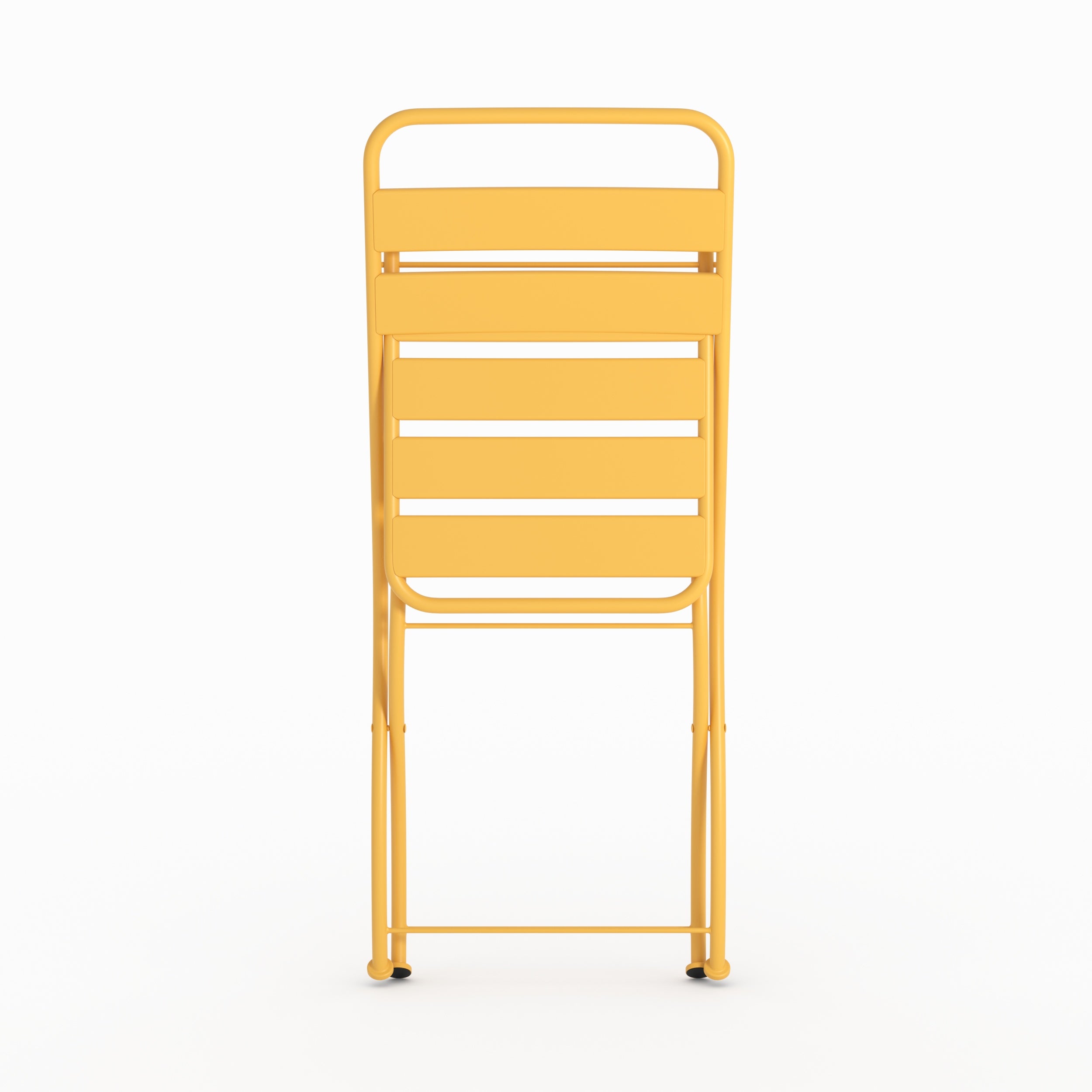 Lot de 2 chaises de jardin Yumi en métal jaune beurre pliantes