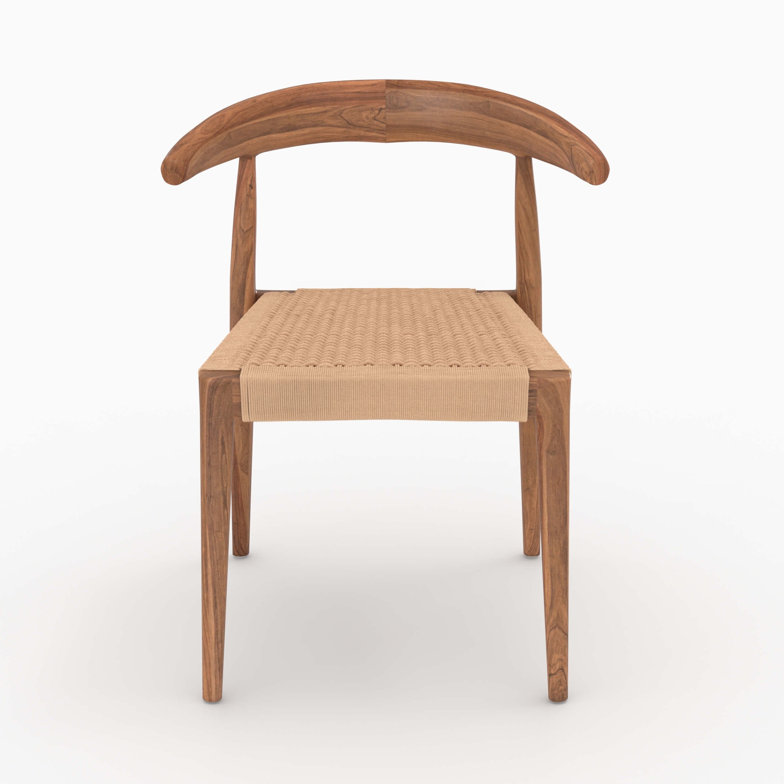 lot de 2 chaises en bois de teck cordage type loom alia