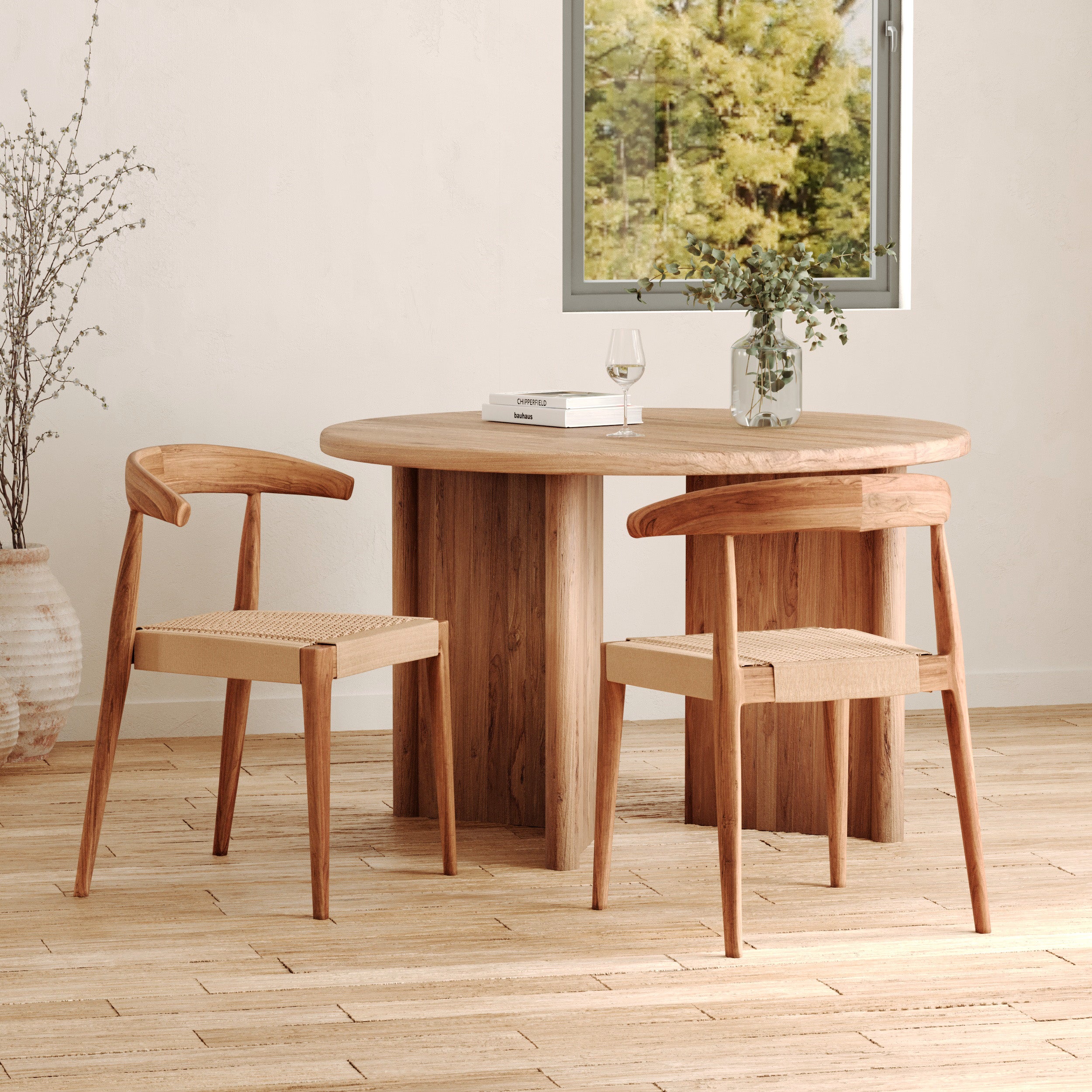 lot de 2 chaises en bois et corde alia