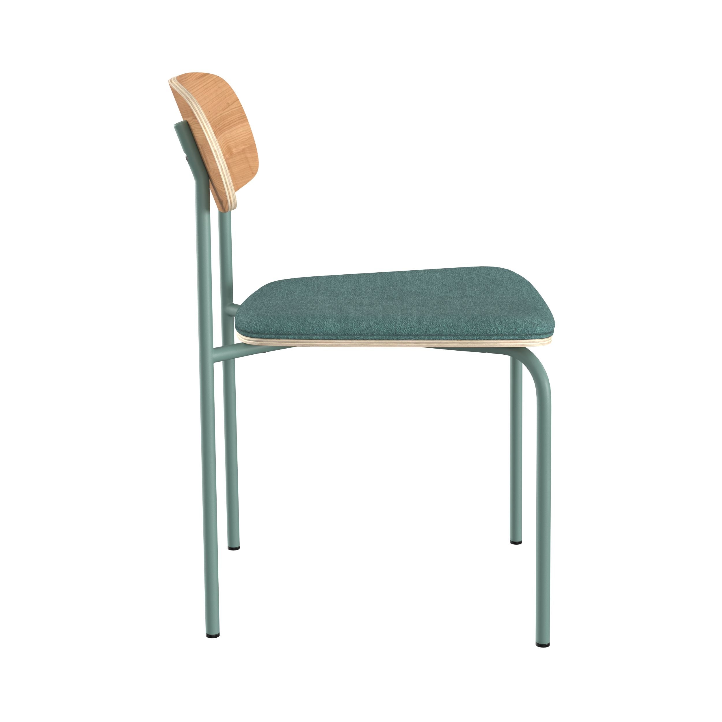set di 2 sedie in tessuto blu petrolio e legno louna