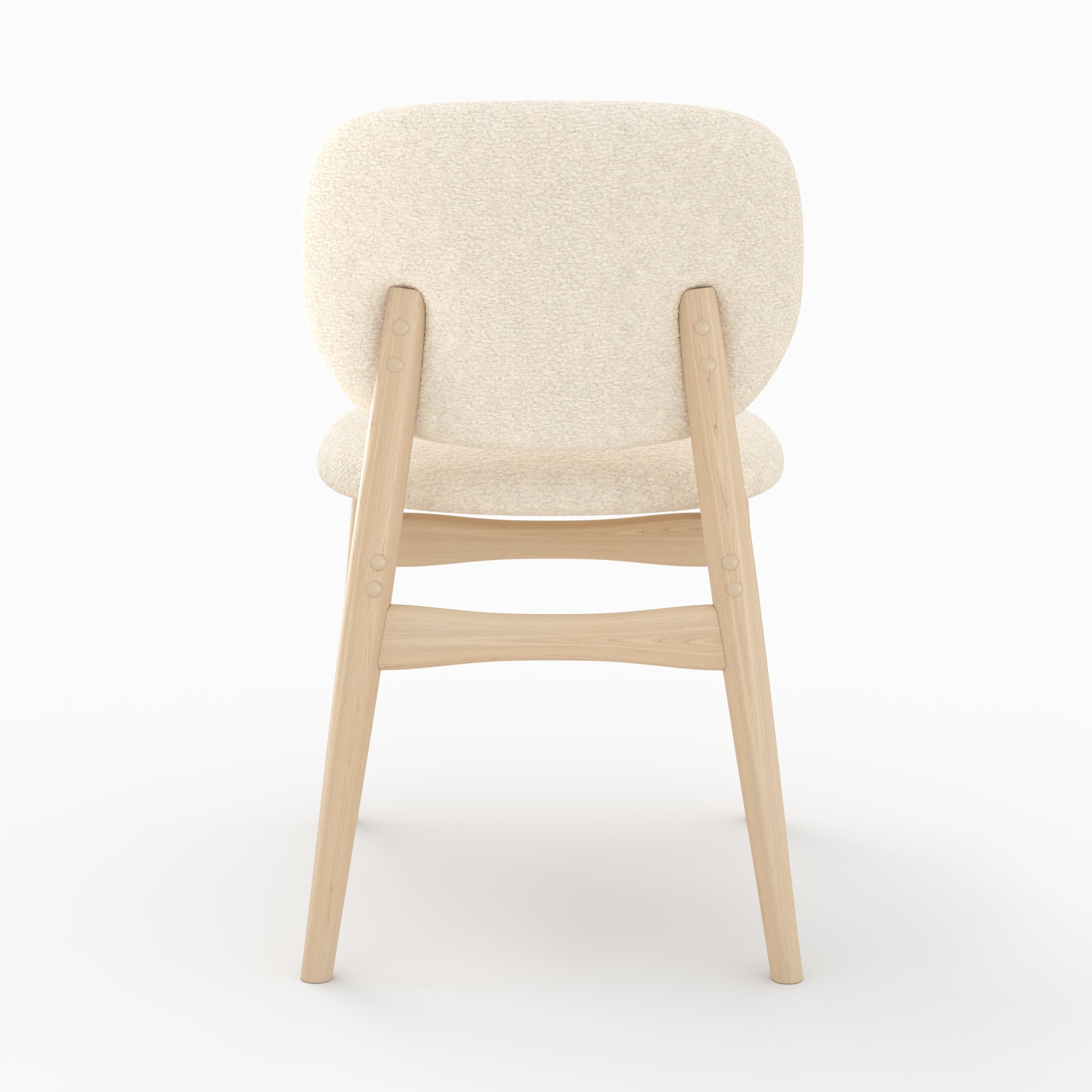 set di 2 sedie Paulette in tessuto boucle beige