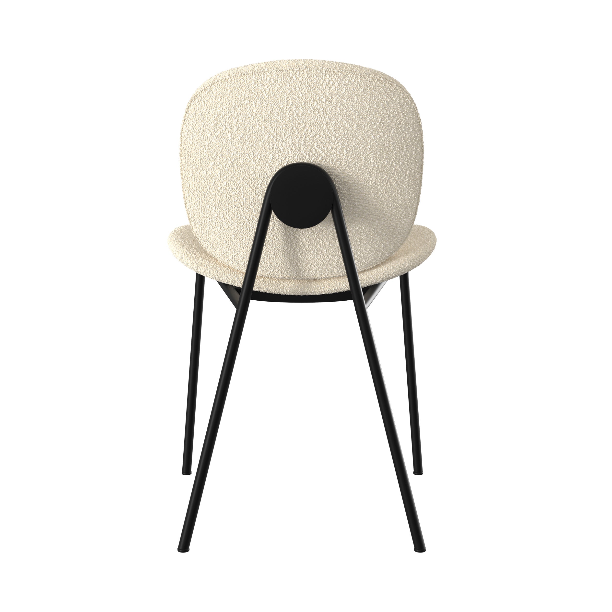 set di 2 sedie in tessuto bouclé beige con gambe nere iris