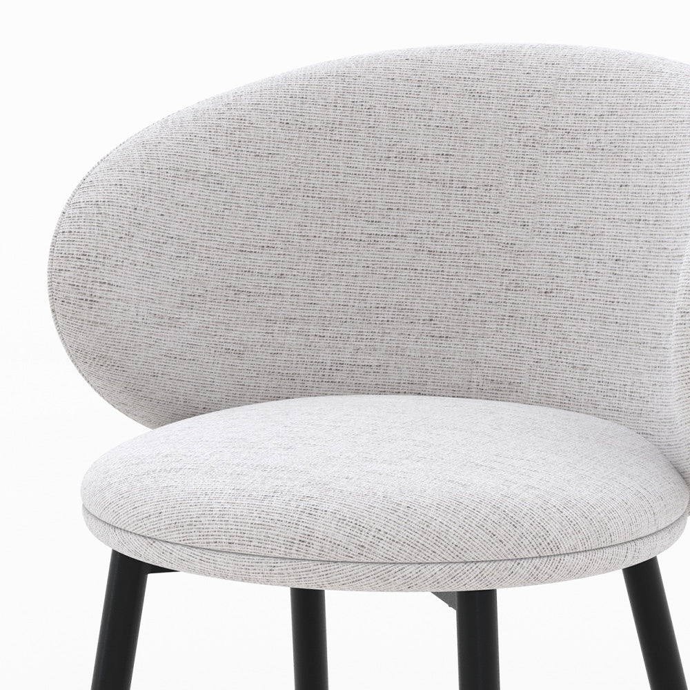 set di 2 sedie in tessuto grigio chiaro cecilia