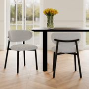 lot de 2 chaises en tissu gris clair nao