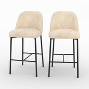 Lot de 2 chaises pour îlot central Noah en tissu beige - Maison Pavane