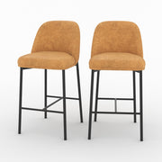 Lot de 2 chaises pour îlot central Noah en tissu jaune moutarde - Maison Pavane