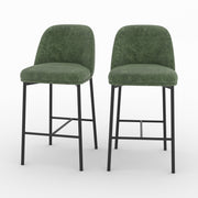 Lot de 2 chaises pour îlot central Noah en tissu vert sapin - Maison Pavane