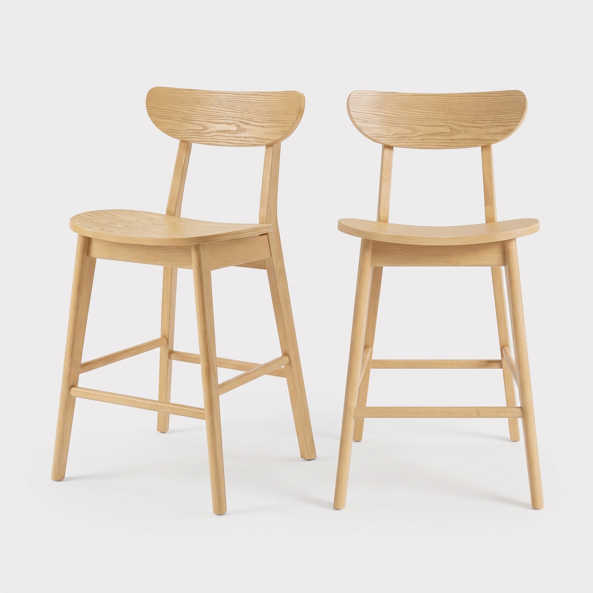 Lot de 2 chaises pour îlot central Tabata 65 cm en bois clair - Maison Pavane