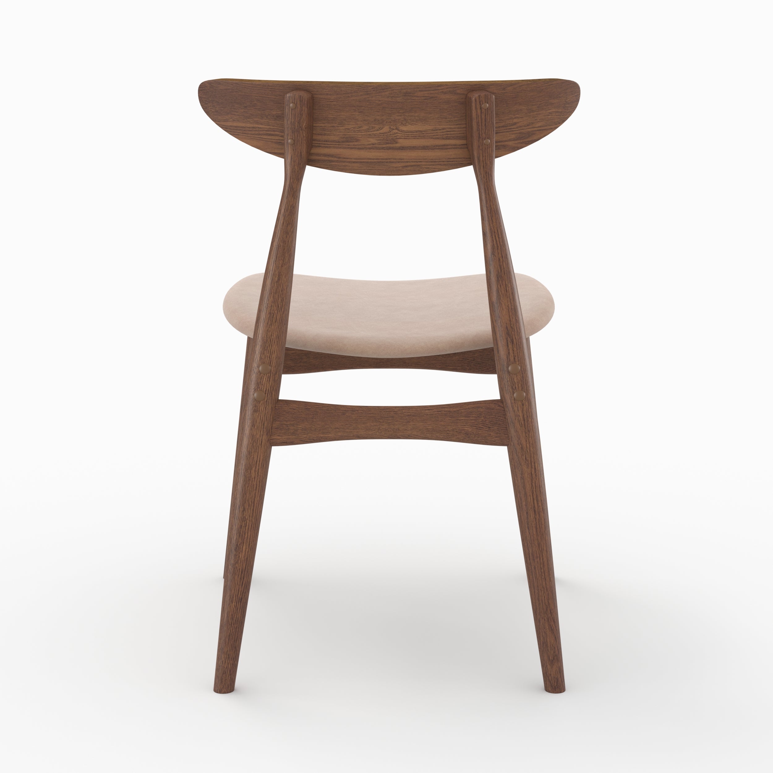 set di 2 sedie Josette in tessuto beige e legno di hevea scuro rdv deco