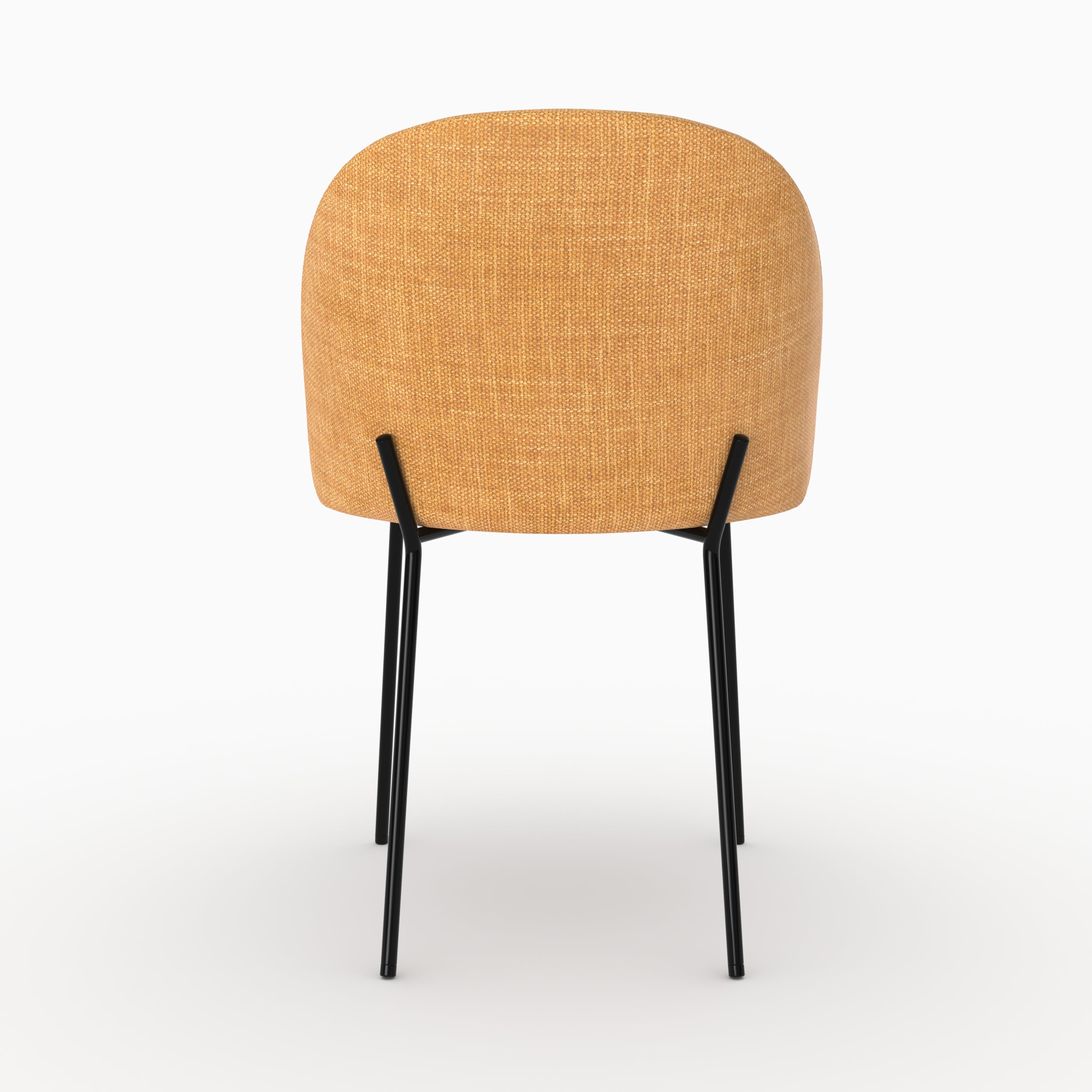 Lot de 2 chaises Karl tissu jaune moutarde texture