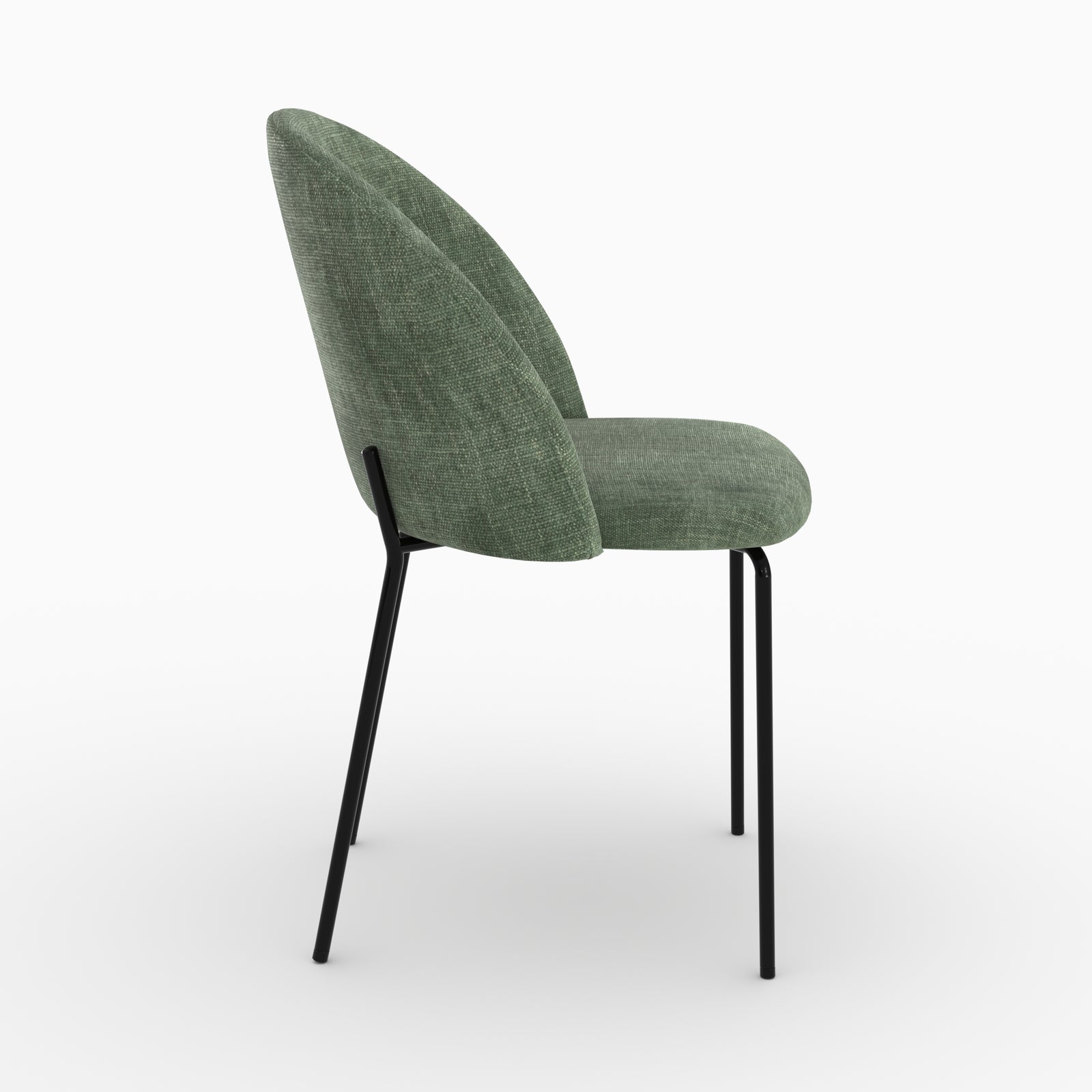 Lot de 2 chaises Karl tissu vert sapin texture
