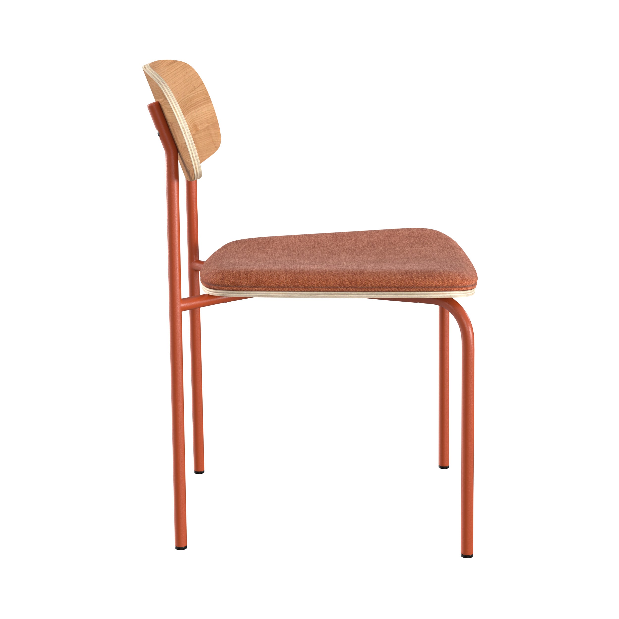 set di 2 sedie louna in legno e tessuto terracotta
