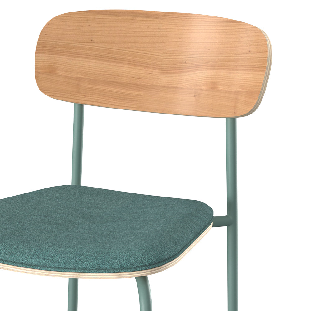 set di 2 sedie louna in tessuto blu petrolio e legno