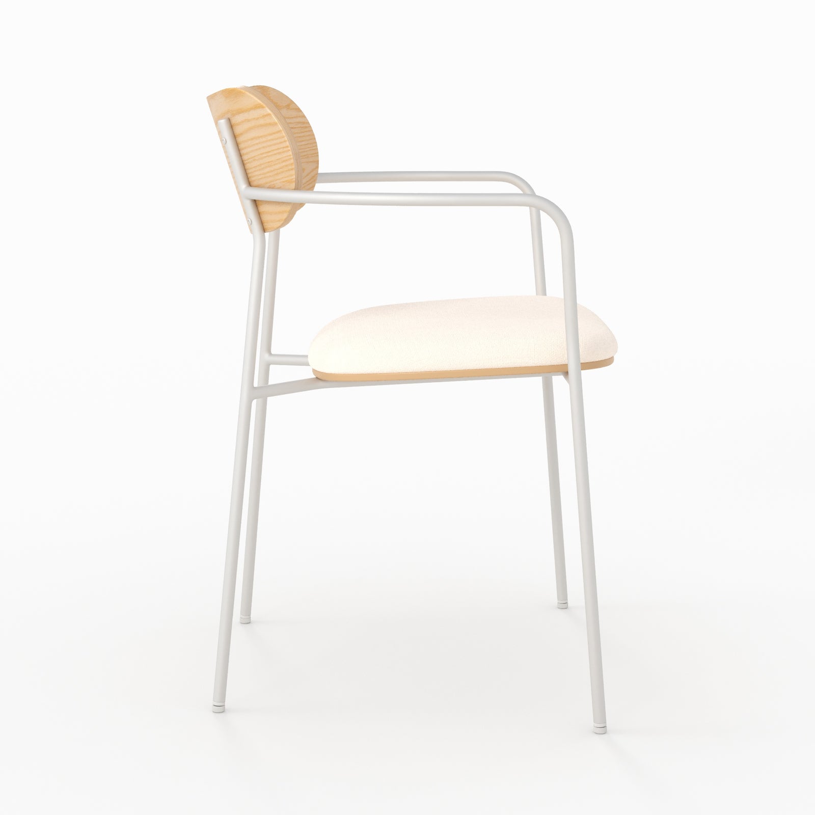 Lot de 2 chaises marine en tissu beige et placage en bois clair intérieur